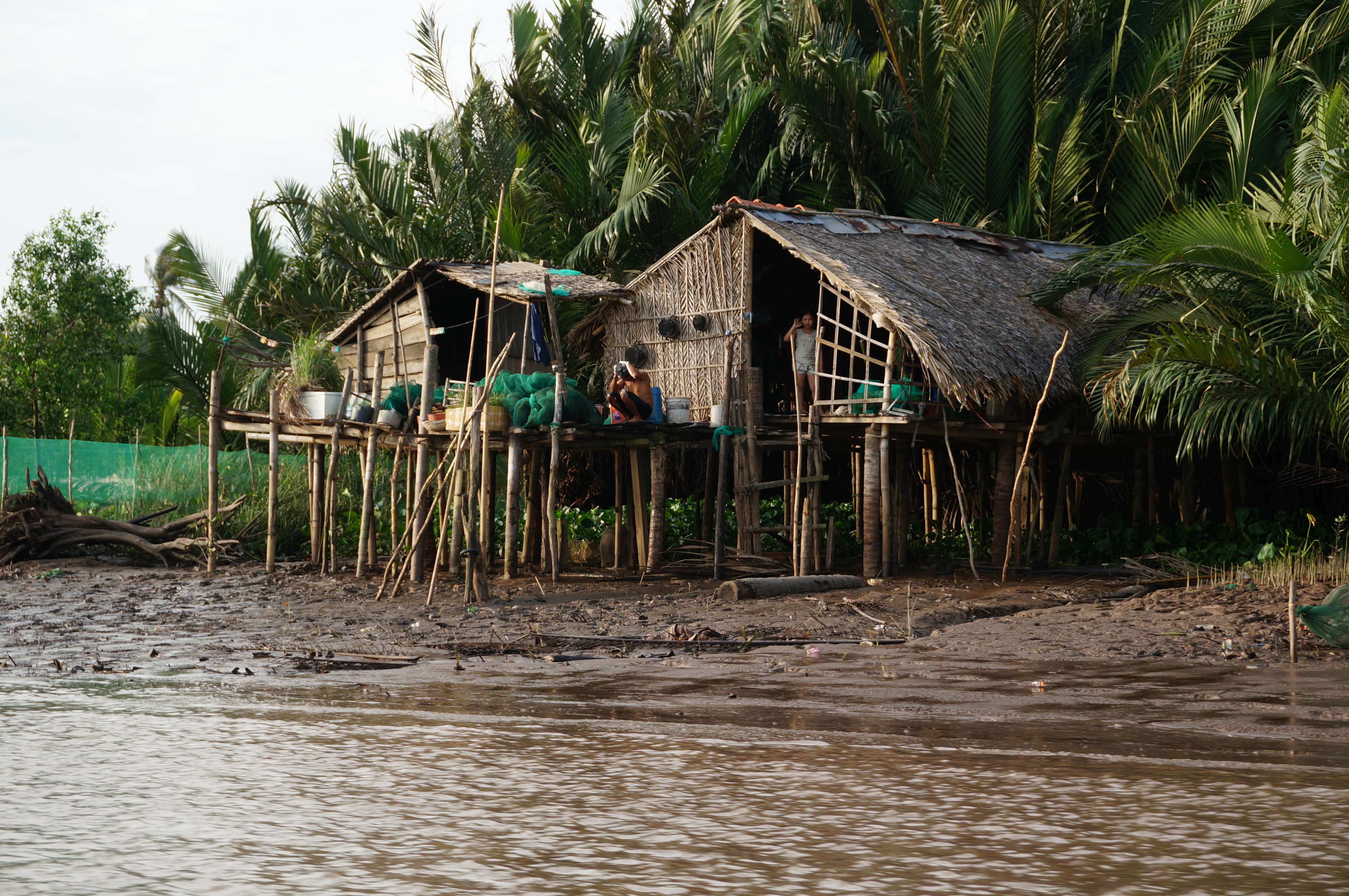 Hutjes in de Mekong Delta
