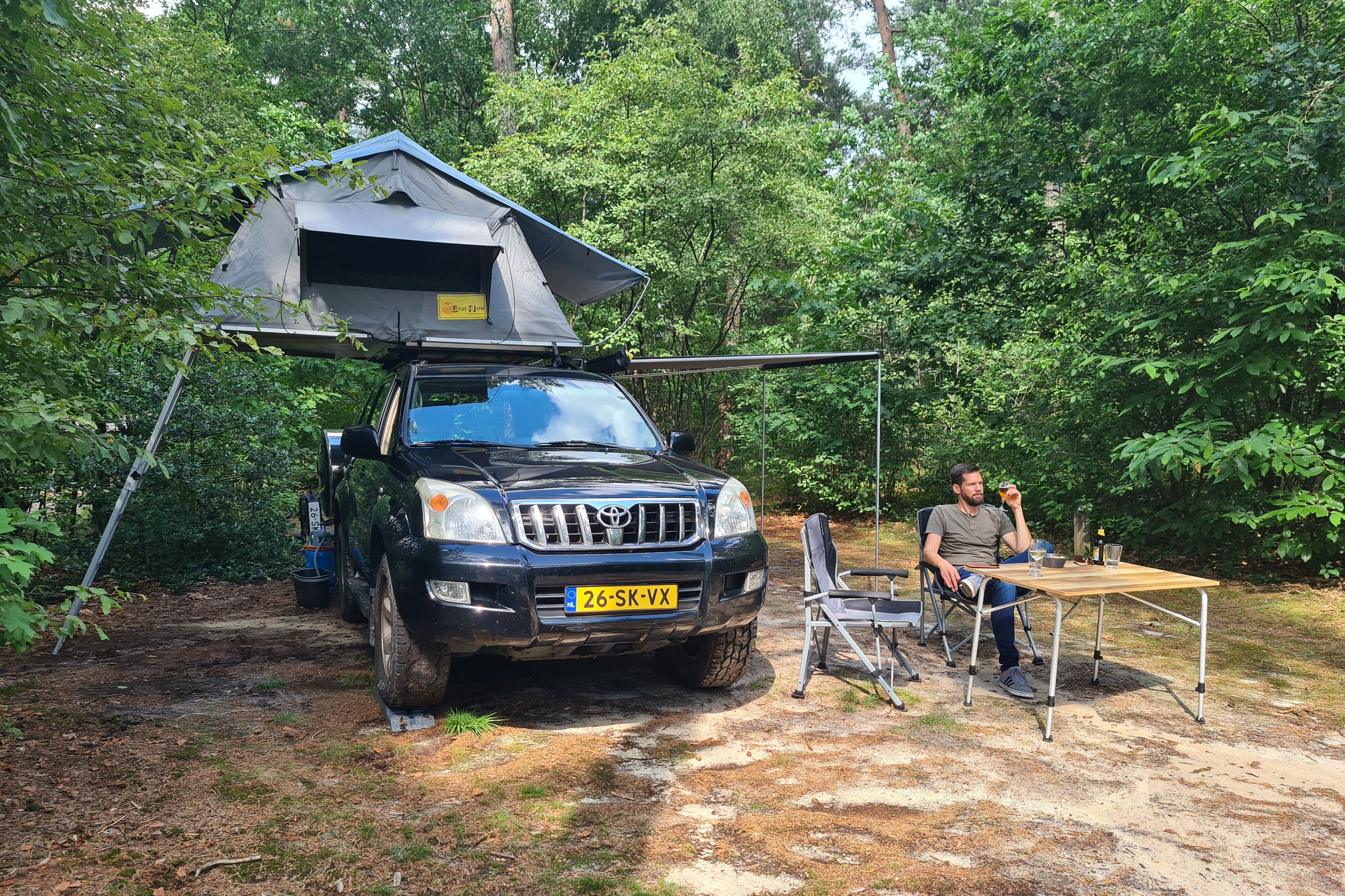 Kamperen bij de boswachter, bij het Dwingerveld (Drenthe)